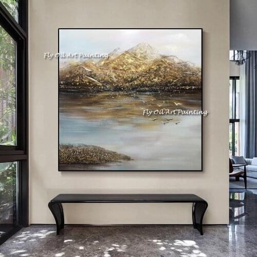 Modern Abstract Mountain Gold lPeak Canvas Painting Picture Living Room Home Wall Art Decoration Can Be Customized