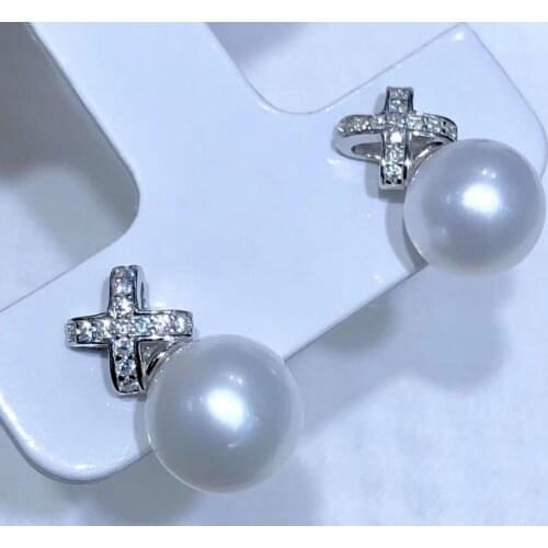 New Design 925 Sterling Silver Earrings Findings Mounts Jewelry Parts Fittings for Pearls Coral Jade Agate Beads Stones