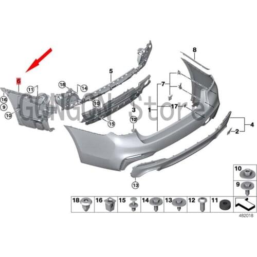 CAR rear bumper bracket right guide bm wG38 528LI G38 530LIX G38 540LI rear bumper buckle rear bumper bracket