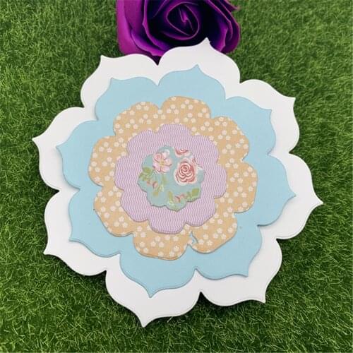 Round flower decal shape Card Frame Craft Metal Cutting Dies For DIY Scrapbooking Album Embossing Paper Cards Decorative Crafts