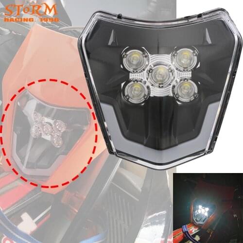 Motocross LED Headlight Head Light Lamp For KTM EXC XCF XCW TE TC FE 125 250 300 350 450 530 690 SMR XC-W Six Days Dirt Bike