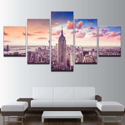 Sunset Los Angeles City Building diamond painting full square diamond art 5d diy diamond embroidery 5pcs set scenery home decor