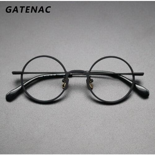 Vintage Pure Titanium Glasses Frame Men Small Round Myopia Prescription Optical Eyeglasses Frame Women 2021 New Luxury Eyewear