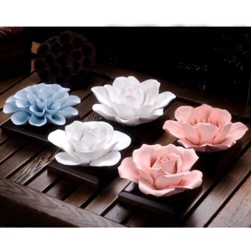 PRZY Camellia 3D Molds Lotus Soap Mold Jasmine Silicone Rose Flowers Candle Aroma Mould Handmade Soap Making Moulds Silica Gel