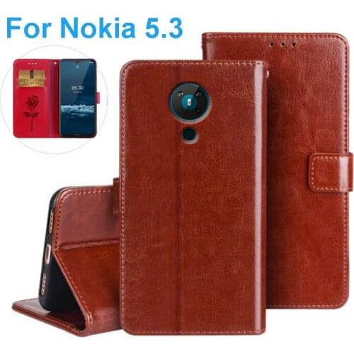 Case For Nokia 5.3 PU Leather Case Silicone Protective Flip Phone Bag Capa on Nokia 5.3 TA-1234 TA-1223 Protection Wallet Cover
