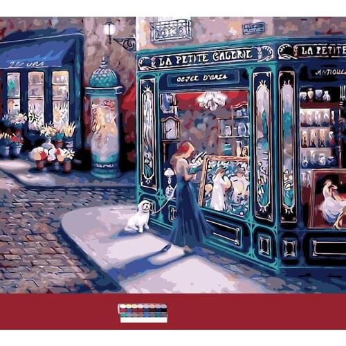 With DIY frame,40*50 Street ,Modular pictures, picture by numbers,poster, coloring by numbers,canvas painting,wall art RS165