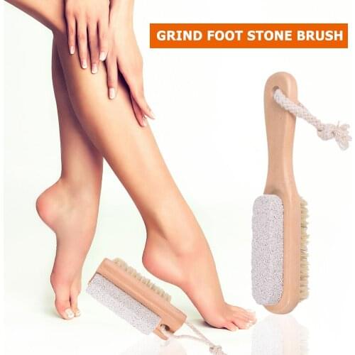 Dry Foot Skin Brush Portable Natural Bristle Shower Bath Massage Brushes Foot Massage Cleaner