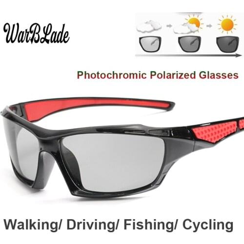 WarBLade 2021 Polarized Photochromic Sunglasses Men Day Night Driving Goggles Chameleon Discoloration Sun Glasses Eyeglasses
