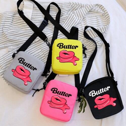 Kpop Butter Feat Megan Thee Stallion Messenger Bag Mini Canvas Shoulder Bags Casual Street Zipper Purses Handbag Crossbodys
