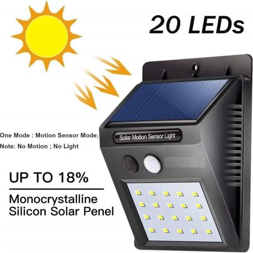 20 LED Outdoor Lights Solar Energy Motion Sensor Light spotlights Wall Sunlight Powered Lamp for Garden Decoration Waterproof