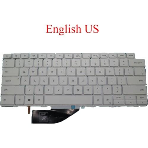 US FR Laptop Keyboard For DELL For XPS 13 7390 2-in-1 P103G English French white with backlit new