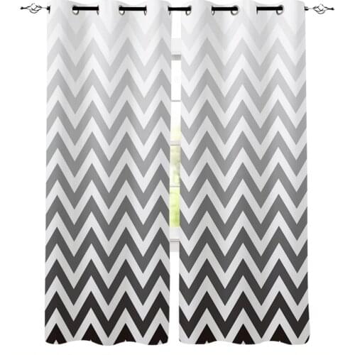 Geometric Gradient Ripple Curtain For Kitchen Living Room Bedroom Curtains Home Decoration Window Treatments Drapes