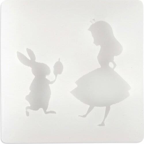 1PCS Girl Rabbit Shape Silicone Mold For Necklace Earrings Hair Ring Clay Fondant Cake Baking Decorating Tools