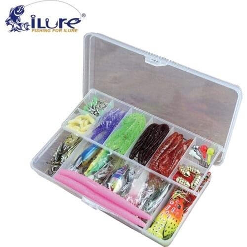 103pcs/box Fishing Lures Set Lead Head Jig Hooks Carp fishing Mixed Minnow Piler Lure Kit Fishing Gear Fishing Tackle