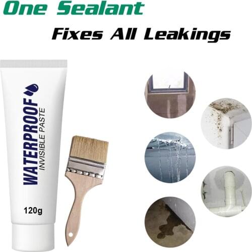 120g Waterproofing Agent Toilet Penetration Type Nano Transparent Waterproof Glue Tile Exterior Wall Roof Trap Tape Brush
