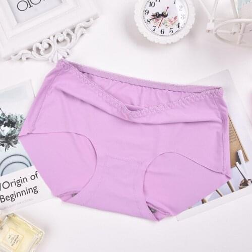 3/5PCS Female Ice Silk Cotton Crotch Seamless Panties Lady Underwear Underpants Breathable Briefs Lingerie Women
