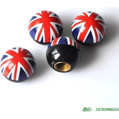 4pcs/ Set UK England British Flag Car Round Wheel Tyre Tire Valve Cap Covers Ball Motorcycle Air Stem Cover For Opel Skoda Lexus