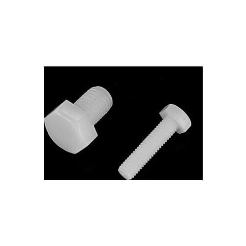 500Pcs/lot Metric M6*8/10/12/16/20/25/30/35/40/45/50/60MM PA66 Nylon Hex screw Hexagonal Screws Plastic Hex Bolts