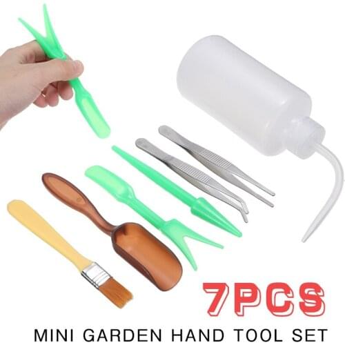 7pcs Mini Garden Hand Tool Set Succulent Bonsai Plant Seedling Tweezers Kit Plant Transplanting Tools Garden Supplies