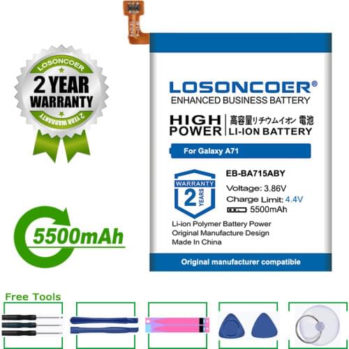 LOSONCOER Battery 5200mAh EB-BA715ABY For Samsung Galaxy A71 SM-A7160 A7160