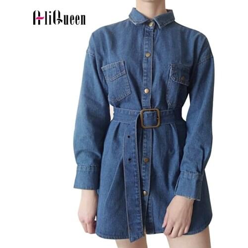 AliQueen Fashion Denim Dresses