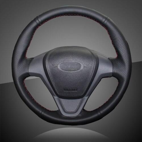 Auto Braiding On The Steering Wheel Cover for Ford Fiesta 2008-2013 Ecosport 2013-2016 Car Braid Wheel Covers