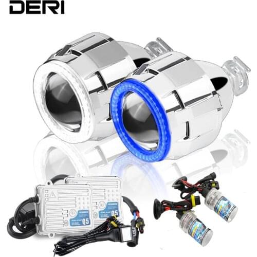 Auto LED HID Projector Headlight Lenses Angel Eye Bi-Xenon Glass Lens Halo Kit Day Running Light For Car Accessories Retrofit