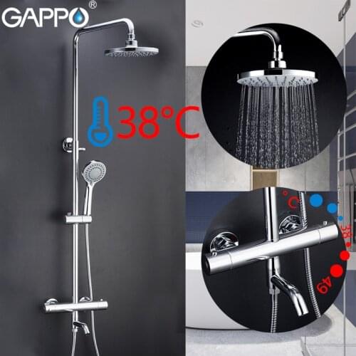 GAPPO Shower Faucet Bathroom Thermostatic Shower Faucet Bath Shower Mixer Waterfall Rain Shower System Bathtub Faucet Water Tap