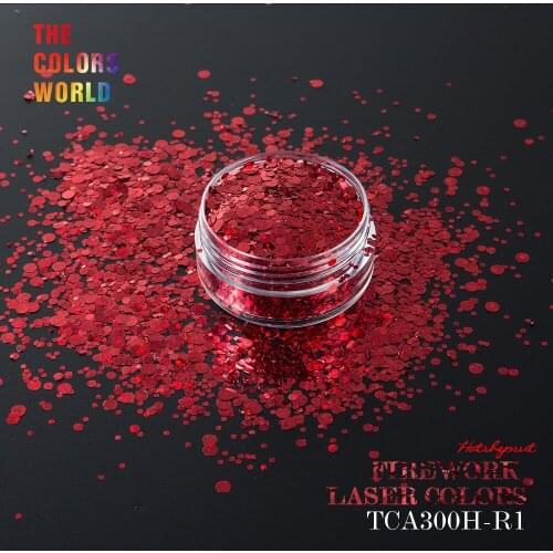 Fireworks holographic Red 3D Colorful Round Shape 4 Kind Size Nail Glitter nail art decoration facepaint nail polish TCA300H