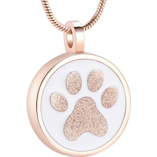 Cremation Jewelry Urn Necklace for Ashes Paw Print Memorial Urn for Dog Cat Ashes Circle of Life Keepsake Pendant Ashes Holder