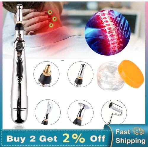 Laser Acupuncture Point Massage Pen Electric Meridian Energy Pen Muscle Stimulator Body Head Back Neck Leg Massager Pain Relief