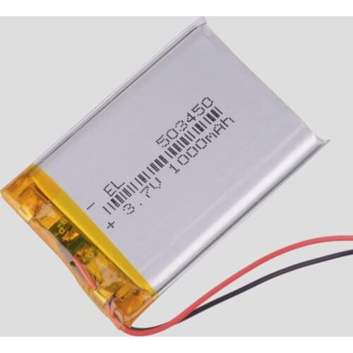 503450 1000mah Lithium Polymer Li-Po li ion Rechargeable Battery cells For Mp3 MP4 MP5 GPS psp car dvr video recorder Navigator