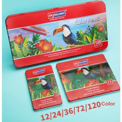 No Smudge Oily Double A Color Lead 12/24/36/72/120 Color Colored Pencil Set Childrens Drawing Pencil Brush Student Drawing Set