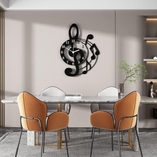 MEISD Modern Wall Clock Creative Music Design DIY Stickers Watch Quartz Silent Black Horloge Wall Art Poster Decor Free Shipping
