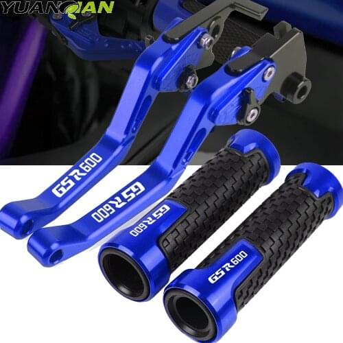 Motorcycle Adjustable Foldable Brake Clutch Lever Handle Hand Grips For Suzuki GSR 600 2006 2007 2008 2009 2010 2011 GSR600 LOGO