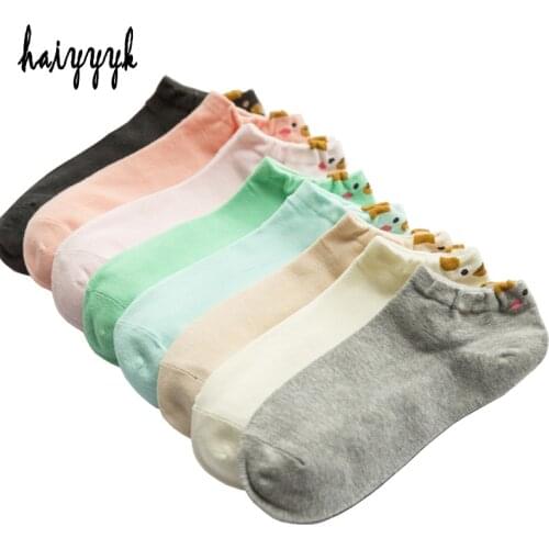 2019 New Lovely Cartoon Women Socks High Quality Cotton Sox Fashion Style Socks For lady Girls Funny Socks 6pcs = 3 Pairs / lot