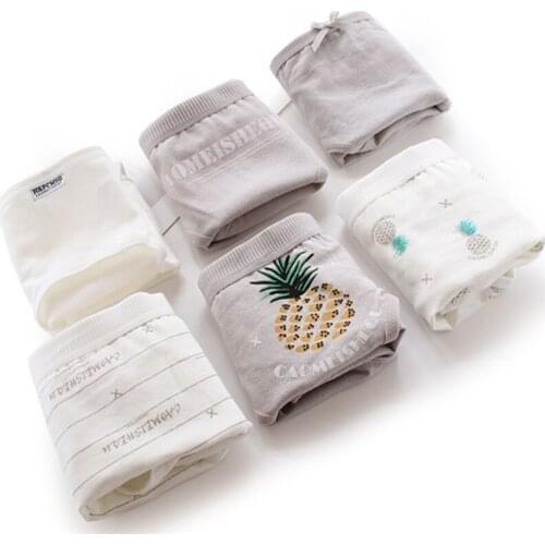 New Arrived 4Pcs/Lot Girl Panties Underwear Lace Briefs Cotton Lingerie Soft Comfortable Bowknot Cartoon Panty Wholesale WUMAI