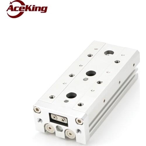 AceKing pneumatic cylinder with guide rail double axis precision slide rail cylinder HLS/ mxs16/20-10/20/30/40/50/75/100/125/15