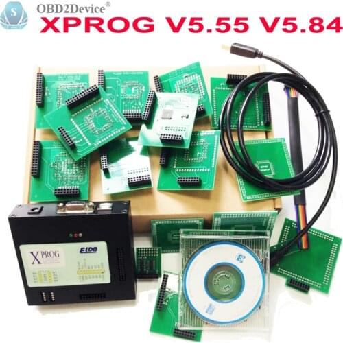 New XPROG V5.55 V5.84 X-PROG M Metal Box Xprog V5.84 XPROG-M ECU Programmer Tool X Prog M Box V5.55 Full Adapters