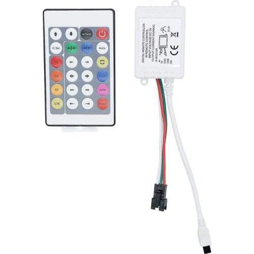 SZYOUMY 24 Key DC 5-12V IR Remote Controller WS2812B WS2811 2811 Magic Color 200 Change Max 1000 Pixels LED Control
