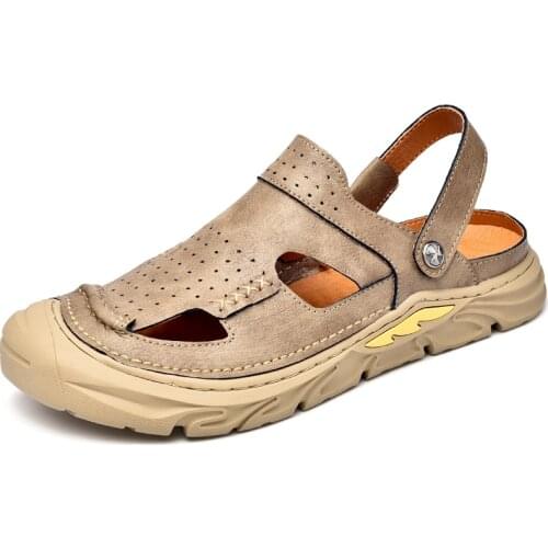 Plus Size 2021 New Summer mens leather sandals outdoor comfort ROMAN SANDALS fashion breathable handmade beach sandals сандали