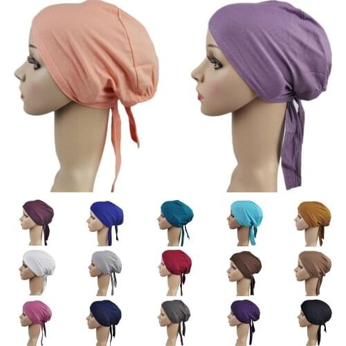 Underscarf Cap Women Muslim Hijab Bonnet Inner Cap Nijna Hat Turban Islamic Beanies Skullies Cotton Hair Loss Hat Arab Chemo Cap