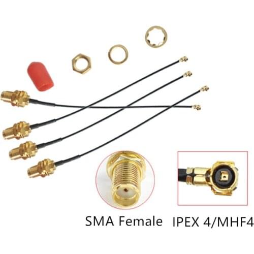 SMA Female Jack Bulkhead to IPX IPEX U.FL MHF4 RF Pigtail Jumper Cable for PCI WiFi Card Wireless Router 0.81mm Rocheuk