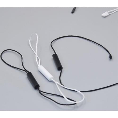 Seal Tag Cotton Strings Bullet Plug, loop lock cord fastener plastic buckle head snap rope thread hang price tags bags clothes