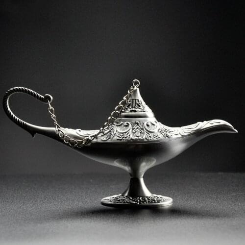 Vintage Imitation Craft Aladdin Lamp Wishing Tea Pot Collectable Retro Creative Wishing Aladdins Magic Lamp Home Decor Ornament