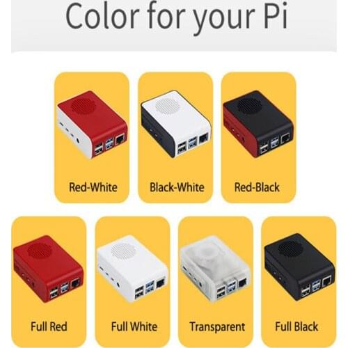 Raspberry Pi 4B Protective Shell ABS Case Black Enclosure Box with Cooling Fan Aluminum Heat Sink Raspberry 40x40x10mm Fan