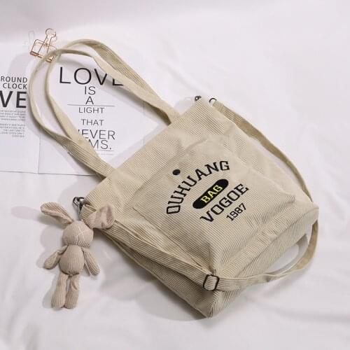 Devils2020 Girl New Style Messenger Bag Womens Versatile Messenger Wild Ins Single Shoulder Canvas Bag Korean College Style