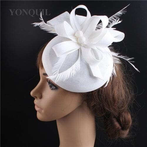 Bridal Feathers Fascinators Wedding Hats Ladies Race Womens Headwear With Hair Clips Pillbox Hat Fashion Hair Accessories
