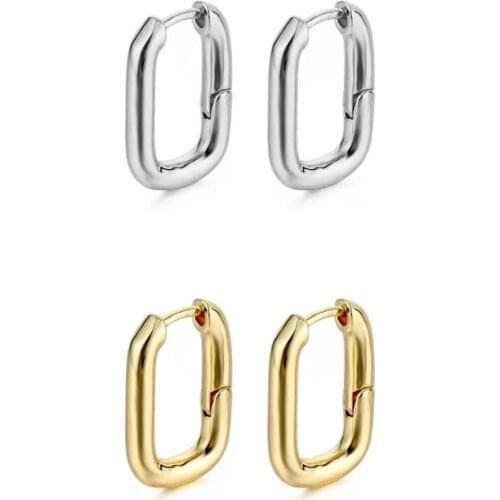 Gold Silver Color Hot Selling mini Chic O Shaped Hoop Earrings Womens Chunky Geometrical Earrings Minimalist Jewelry Wholesale