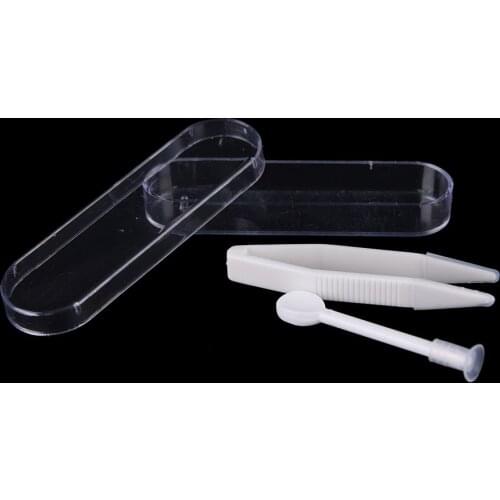 1set New Medical Plastic Suction Cup And Tweezers Contact Lenses Tweezers Annex Clips For Women Contact Lens Tweezers
